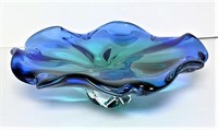 Blue and Green Art Glass Bowl