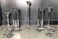 Pair of Riedel Crystal Candleholders