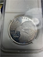 Alaska silver dollar 1992 marked A hi