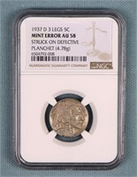 1937-D 3-Leg Buffalo Nickel, NGC AU-58