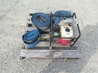 Gas powered water pump and hoses, honda engine,