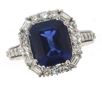 14k Gold 5.44 ct Sapphire & Diamond Ring