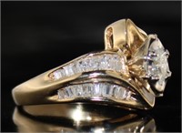 14kt Gold 1.25 ct Marquise Cut Diamond Ring