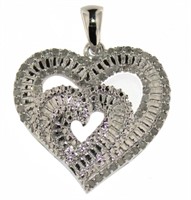 Beautiful 1/2 ct Diamond Double Heart Necklace