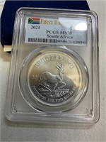 First day issue, 2021, South Africa 1RAND silver