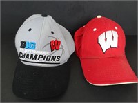 Lot of 2 Wisconsin Badgers Baseball Caps