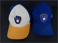 Lot of 2 Milwaukee Brewers Baseball Caps