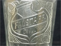 Embossed Falstaff Beer Handled Glass Mug