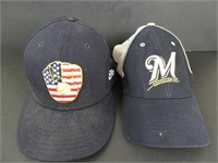 Lot of 2 Milwaukee Brewers Baseball Caps