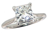 14k Gold 2.35 ct Princess Cut Lab Diamond Ring