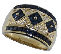14kt Gold 1.75 ct Natural Sapphire & Diamond Ring
