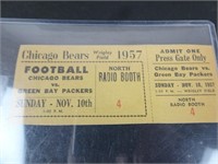Vintage Chicago Bears vs Green Bay Packers Ticket