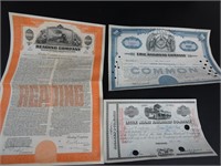 Lot of Vintage Railroad Stock Certificates