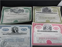 Lot of Vintage Stock Certificates