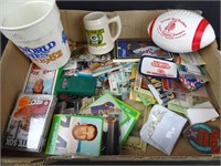 Flat of Assorted Sports Cards and Other Items