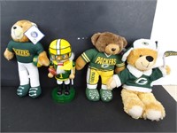 Lot of Assorted Green Bay Packers Plushes and
