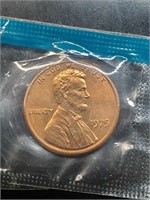 Uncirculated 1975 Lincoln Penny In Mint Cello