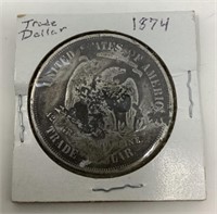 1874 Silver Trade Dollar.
