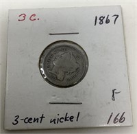 1867 3 Cent Nickel.