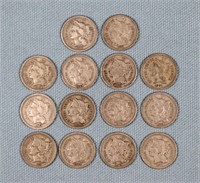 (14) Three Cent Nickels