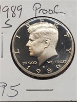 1989-S Clad Proof Kennedy Half Dollar