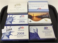 5 U.S. Mint Proof Sets, 2000 Quarter Proof Set.