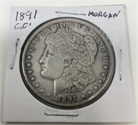 1891-CC Morgan Silver Dollar.