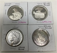 Sterling Silver & .999 Fine Silver Rounds.