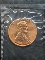 Uncirculated 1987 Lincoln Penny In Mint Cello