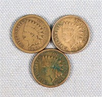 (3) 1864 Indian Cents