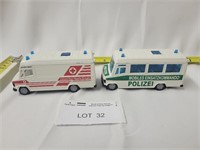 Diecast Mercedes Police and Red Cross Ambulance