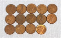 (14) 1909 Lincoln Cents
