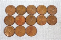(12) 1930's S-Mint Lincoln Cents