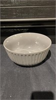 Large Fluted Stoneware Serving Bowl Gray