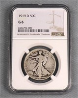 1919-D Liberty Walking Half Dollar, NGC G-6
