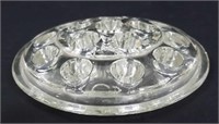 Large 16-Hole Clear Glass Flower Frog, 4.95" Diam.