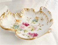 F FRANCE HAND PAINTED GOLD EDGE DISH