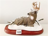 DANBURY MINT WINTER STAG RESTING IN THE SNOW