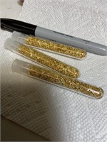 3 tubes of gold flakes