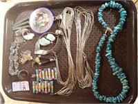 LOT OF NATIVE JEWELRY W/STERLING