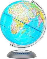 Illuminated World Globe for Kids with Stand,Buil