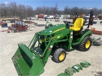 John Deere 1025R utility tractor w/ JD H120 loader