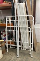 Antique Chippy White Painted Iron Twin Size Bed