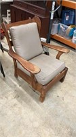 Vintage Wooden Nautical Style Arm Chair with
