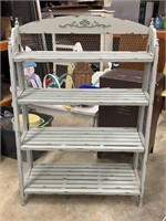 Folding 4-Tiered Distressed Farmhouse Style