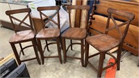 Set of Four X-Back Bar Stools 

(One is Missing