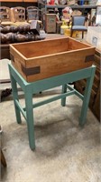 Indoor/Outdoor Wooden Planter Box and Turquoise