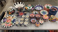 Large Set of Vicki Carroll Pottery Dishes.