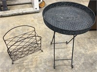 Metal Magazine Holder and Metal Outdoor Table