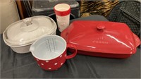 Red Calphalon Covered Baking Dish, Corningware